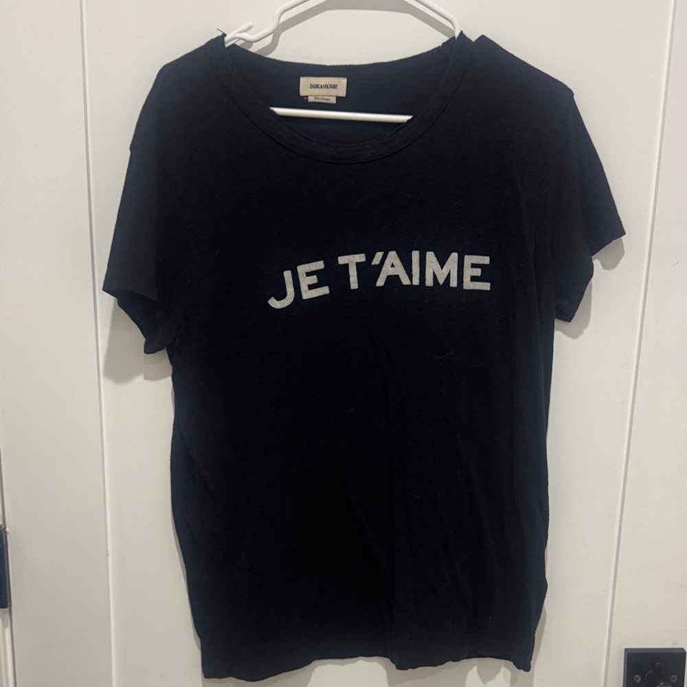 Zadig & Voltaire Beige Logo Fabric Label on Dark Garment